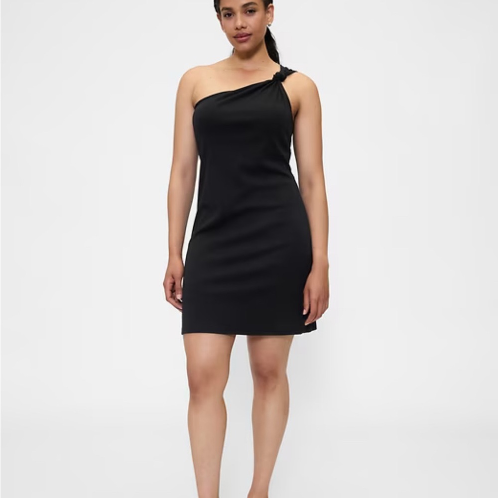 GAP Ribbed  One-Shoulder Little Black Dress~Size L